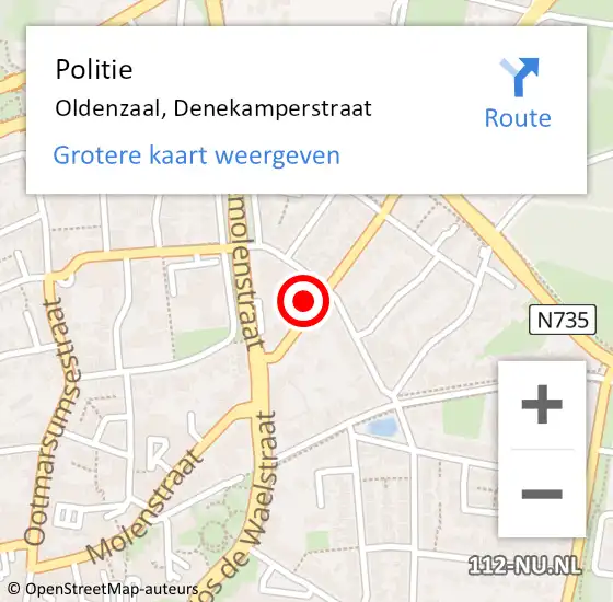 Locatie op kaart van de 112 melding: Politie Oldenzaal, Denekamperstraat op 2 november 2021 11:59