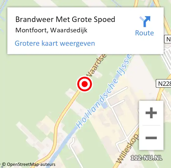 Locatie op kaart van de 112 melding: Brandweer Met Grote Spoed Naar Montfoort, Waardsedijk op 2 november 2021 12:21