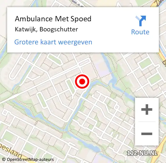 Locatie op kaart van de 112 melding: Ambulance Met Spoed Naar Katwijk, Boogschutter op 2 november 2021 13:30