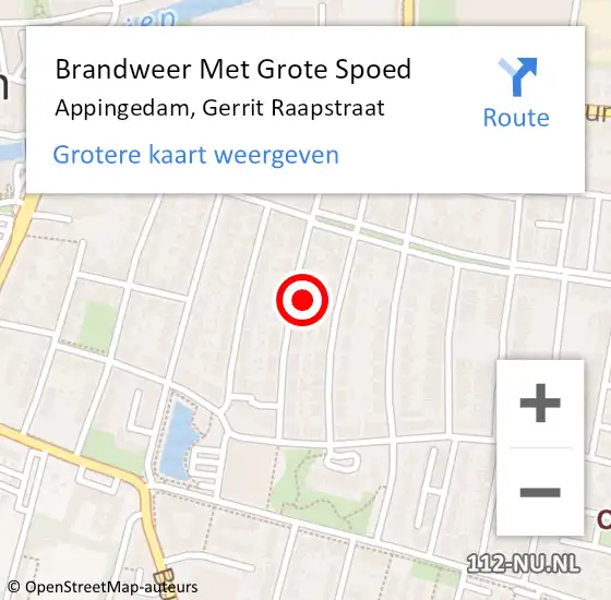 Locatie op kaart van de 112 melding: Brandweer Met Grote Spoed Naar Appingedam, Gerrit Raapstraat op 2 november 2021 14:10