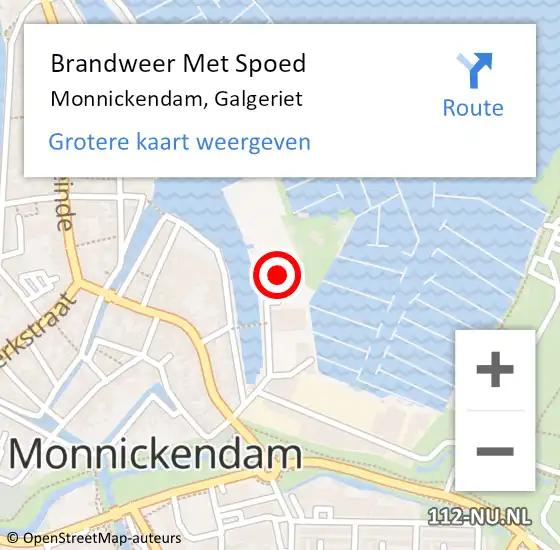 Locatie op kaart van de 112 melding: Brandweer Met Spoed Naar Monnickendam, Galgeriet op 2 november 2021 15:04