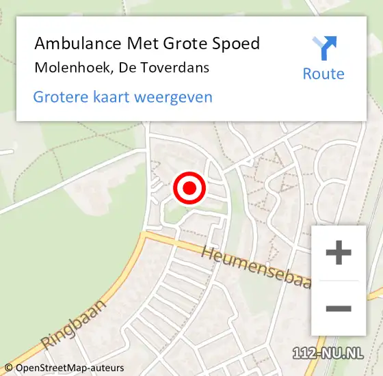 Locatie op kaart van de 112 melding: Ambulance Met Grote Spoed Naar Molenhoek, De Toverdans op 27 juni 2014 23:44