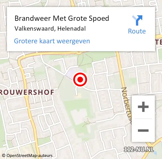 Locatie op kaart van de 112 melding: Brandweer Met Grote Spoed Naar Valkenswaard, Helenadal op 2 november 2021 16:32