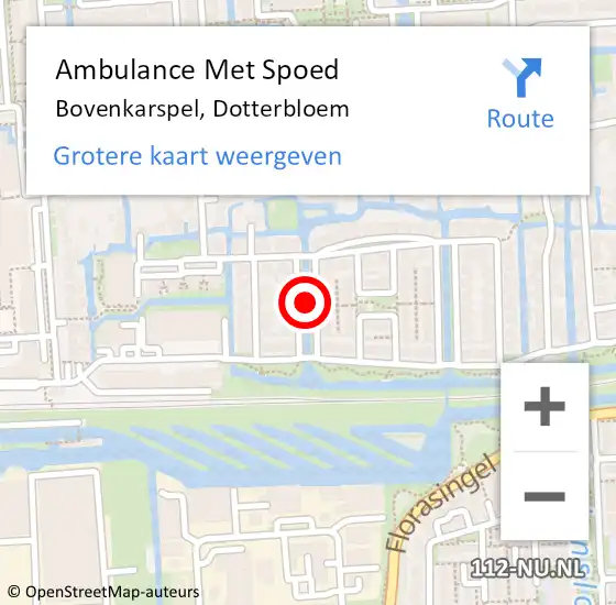 Locatie op kaart van de 112 melding: Ambulance Met Spoed Naar Bovenkarspel, Dotterbloem op 2 november 2021 16:43