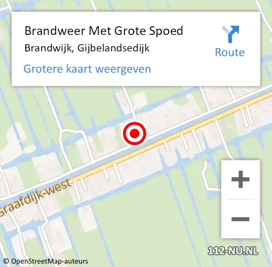 Locatie op kaart van de 112 melding: Brandweer Met Grote Spoed Naar Brandwijk, Gijbelandsedijk op 2 november 2021 16:50