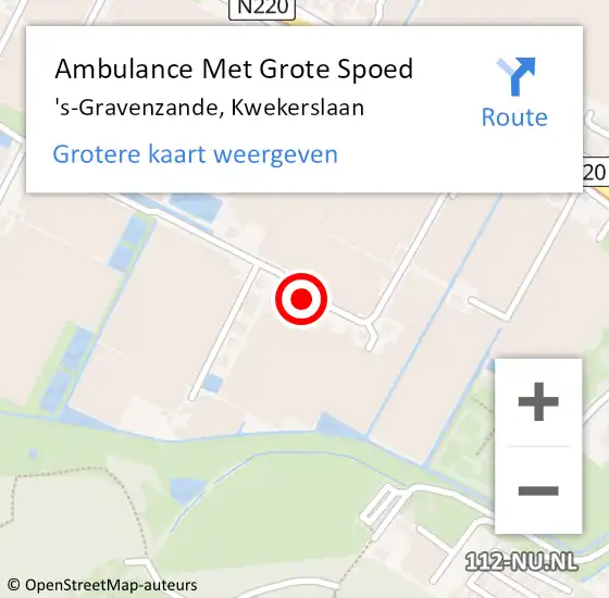 Locatie op kaart van de 112 melding: Ambulance Met Grote Spoed Naar 's-Gravenzande, Kwekerslaan op 2 november 2021 17:02