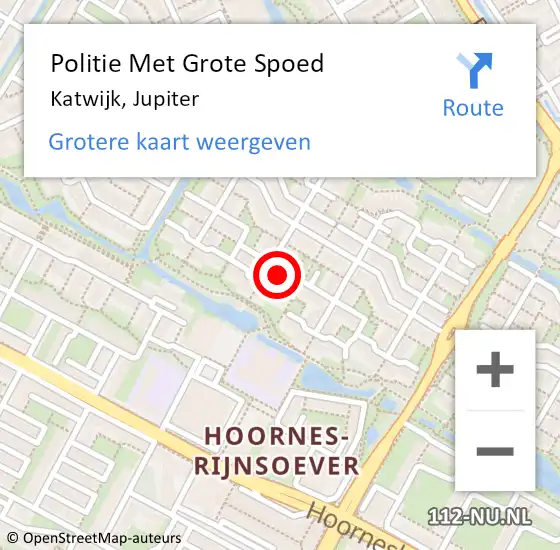 Locatie op kaart van de 112 melding: Politie Met Grote Spoed Naar Katwijk, Jupiter op 2 november 2021 17:58