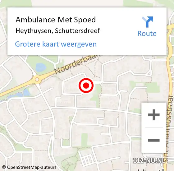 Locatie op kaart van de 112 melding: Ambulance Met Spoed Naar Heythuysen, Schuttersdreef op 2 november 2021 18:07