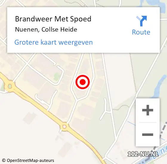 Locatie op kaart van de 112 melding: Brandweer Met Spoed Naar Nuenen, Collse Heide op 2 november 2021 18:37