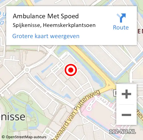 Locatie op kaart van de 112 melding: Ambulance Met Spoed Naar Spijkenisse, Heemskerkplantsoen op 2 november 2021 19:26