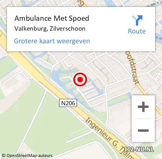 Locatie op kaart van de 112 melding: Ambulance Met Spoed Naar Valkenburg, Zilverschoon op 2 november 2021 20:03