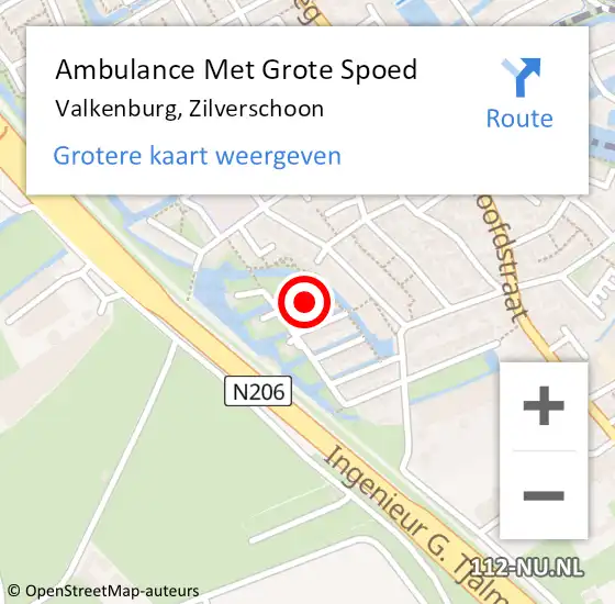Locatie op kaart van de 112 melding: Ambulance Met Grote Spoed Naar Valkenburg, Zilverschoon op 2 november 2021 20:04