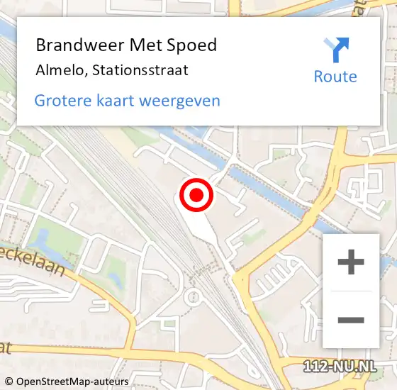 Locatie op kaart van de 112 melding: Brandweer Met Spoed Naar Almelo, Stationsstraat op 2 november 2021 20:09