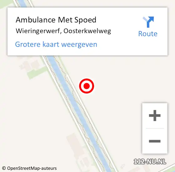 Locatie op kaart van de 112 melding: Ambulance Met Spoed Naar Wieringerwerf, Oosterkwelweg op 2 november 2021 21:58