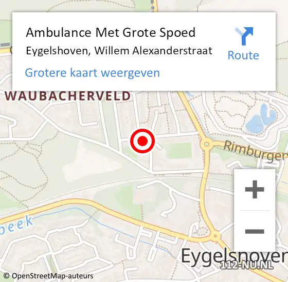 Locatie op kaart van de 112 melding: Ambulance Met Grote Spoed Naar Eygelshoven, Willem Alexanderstraat op 28 juni 2014 00:41