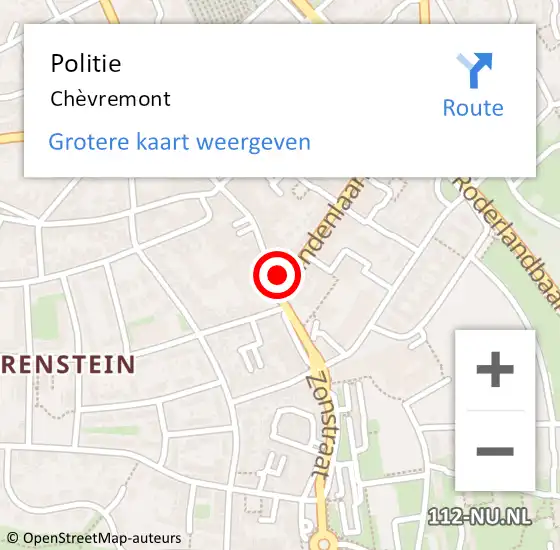 Locatie op kaart van de 112 melding: Politie Chèvremont op 2 november 2021 23:16