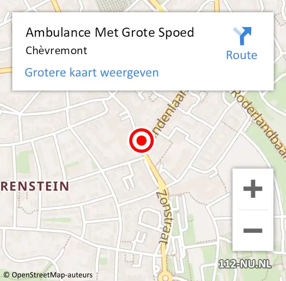 Locatie op kaart van de 112 melding: Ambulance Met Grote Spoed Naar Chèvremont op 2 november 2021 23:18