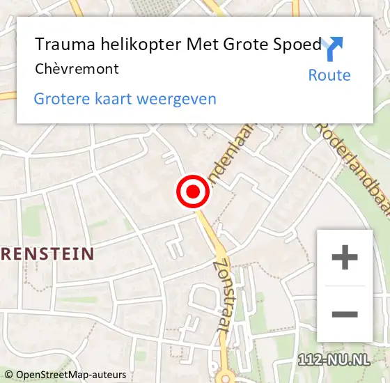 Locatie op kaart van de 112 melding: Trauma helikopter Met Grote Spoed Naar Chèvremont op 2 november 2021 23:19