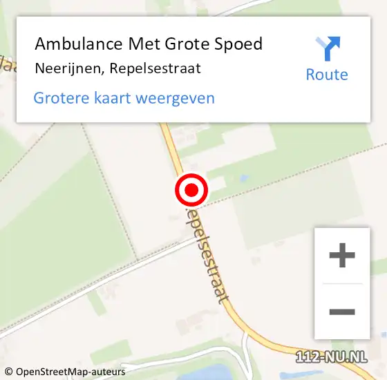 Locatie op kaart van de 112 melding: Ambulance Met Grote Spoed Naar Neerijnen, Repelsestraat op 3 november 2021 00:23