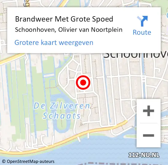 Locatie op kaart van de 112 melding: Brandweer Met Grote Spoed Naar Schoonhoven, Olivier van Noortplein op 3 november 2021 01:02