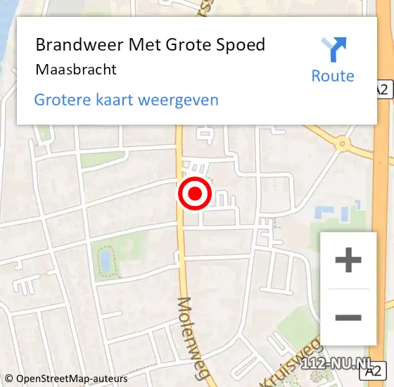 Locatie op kaart van de 112 melding: Brandweer Met Grote Spoed Naar Maasbracht op 3 november 2021 01:19