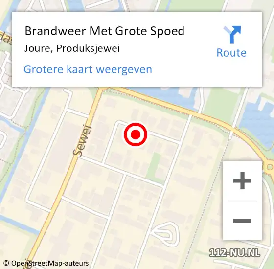 Locatie op kaart van de 112 melding: Brandweer Met Grote Spoed Naar Joure, Produksjewei op 3 november 2021 03:44