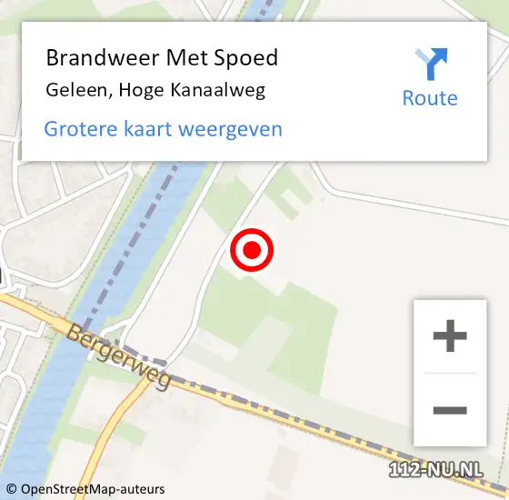 Locatie op kaart van de 112 melding: Brandweer Met Spoed Naar Geleen, Hoge Kanaalweg op 3 november 2021 06:52