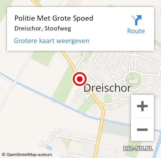 Locatie op kaart van de 112 melding: Politie Met Grote Spoed Naar Dreischor, Stoofweg op 3 november 2021 07:16