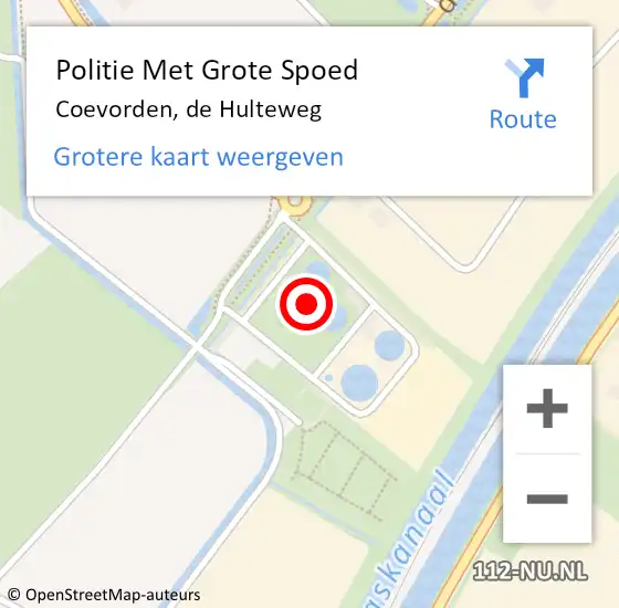 Locatie op kaart van de 112 melding: Politie Met Grote Spoed Naar Coevorden, de Hulteweg op 3 november 2021 08:01