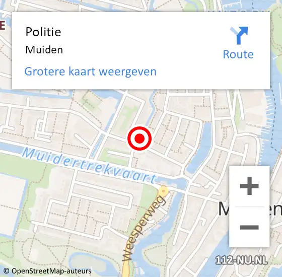 Locatie op kaart van de 112 melding: Politie Muiden op 3 november 2021 08:18