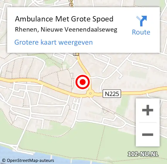 Locatie op kaart van de 112 melding: Ambulance Met Grote Spoed Naar Rhenen, Nieuwe Veenendaalseweg op 3 november 2021 08:42