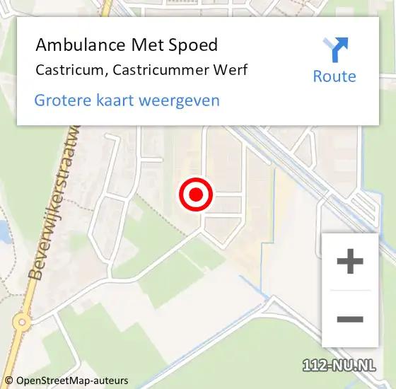 Locatie op kaart van de 112 melding: Ambulance Met Spoed Naar Castricum, Castricummer Werf op 3 november 2021 09:10