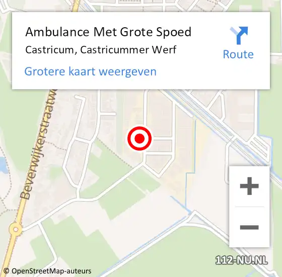 Locatie op kaart van de 112 melding: Ambulance Met Grote Spoed Naar Castricum, Castricummer Werf op 3 november 2021 09:14