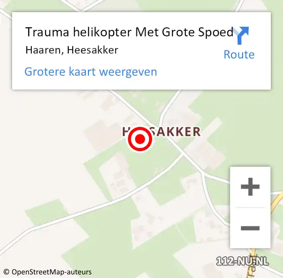 Locatie op kaart van de 112 melding: Trauma helikopter Met Grote Spoed Naar Haaren, Heesakker op 3 november 2021 09:51