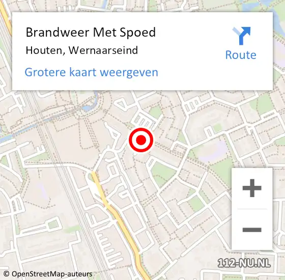 Locatie op kaart van de 112 melding: Brandweer Met Spoed Naar Houten, Wernaarseind op 3 november 2021 09:56