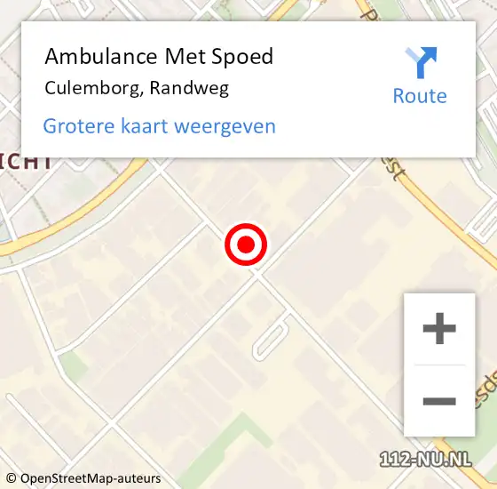 Locatie op kaart van de 112 melding: Ambulance Met Spoed Naar Culemborg, Randweg op 3 november 2021 10:43