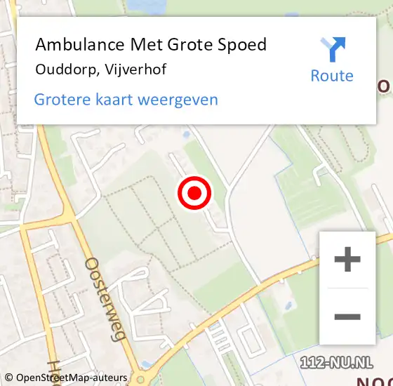 Locatie op kaart van de 112 melding: Ambulance Met Grote Spoed Naar Ouddorp, Vijverhof op 3 november 2021 12:01