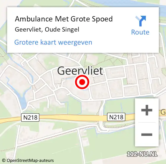 Locatie op kaart van de 112 melding: Ambulance Met Grote Spoed Naar Geervliet, Oude Singel op 3 november 2021 12:17