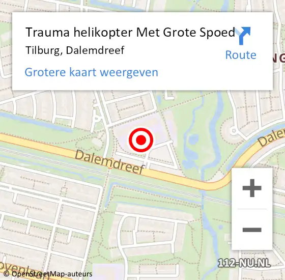 Locatie op kaart van de 112 melding: Trauma helikopter Met Grote Spoed Naar Tilburg, Dalemdreef op 3 november 2021 12:44