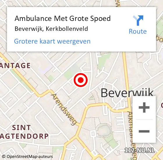 Locatie op kaart van de 112 melding: Ambulance Met Grote Spoed Naar Beverwijk, Kerkbollenveld op 3 november 2021 12:50