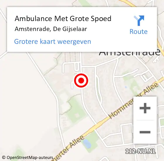 Locatie op kaart van de 112 melding: Ambulance Met Grote Spoed Naar Amstenrade, De Gijselaar op 28 juni 2014 02:46