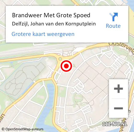 Locatie op kaart van de 112 melding: Brandweer Met Grote Spoed Naar Delfzijl, Johan van den Kornputplein op 3 november 2021 14:11