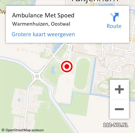 Locatie op kaart van de 112 melding: Ambulance Met Spoed Naar Warmenhuizen, Oostwal op 3 november 2021 14:21