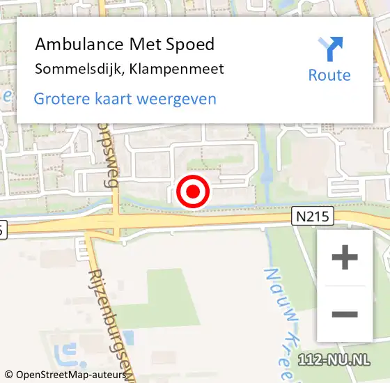 Locatie op kaart van de 112 melding: Ambulance Met Spoed Naar Sommelsdijk, Klampenmeet op 3 november 2021 15:03