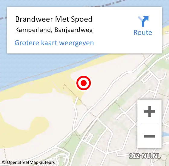 Locatie op kaart van de 112 melding: Brandweer Met Spoed Naar Kamperland, Banjaardweg op 3 november 2021 15:14