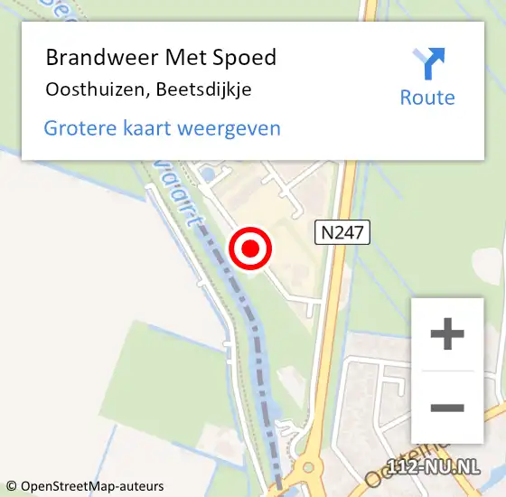 Locatie op kaart van de 112 melding: Brandweer Met Spoed Naar Oosthuizen, Beetsdijkje op 3 november 2021 15:26