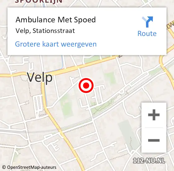 Locatie op kaart van de 112 melding: Ambulance Met Spoed Naar Velp, Stationsstraat op 3 november 2021 15:34