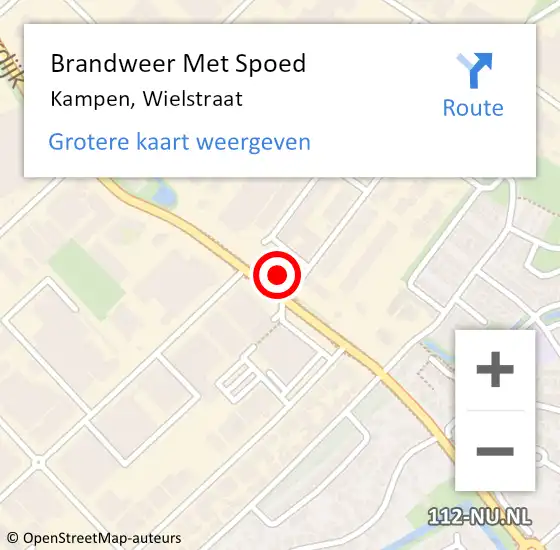 Locatie op kaart van de 112 melding: Brandweer Met Spoed Naar Kampen, Wielstraat op 3 november 2021 15:42