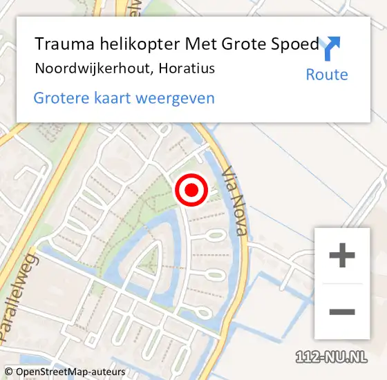 Locatie op kaart van de 112 melding: Trauma helikopter Met Grote Spoed Naar Noordwijkerhout, Horatius op 3 november 2021 16:22