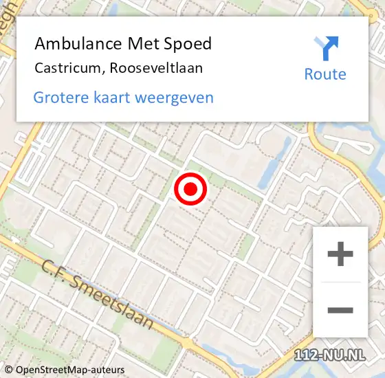 Locatie op kaart van de 112 melding: Ambulance Met Spoed Naar Castricum, Rooseveltlaan op 3 november 2021 16:28